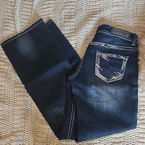 Rock & Roll Denim Jeans 28x34 with Embellished Pocket